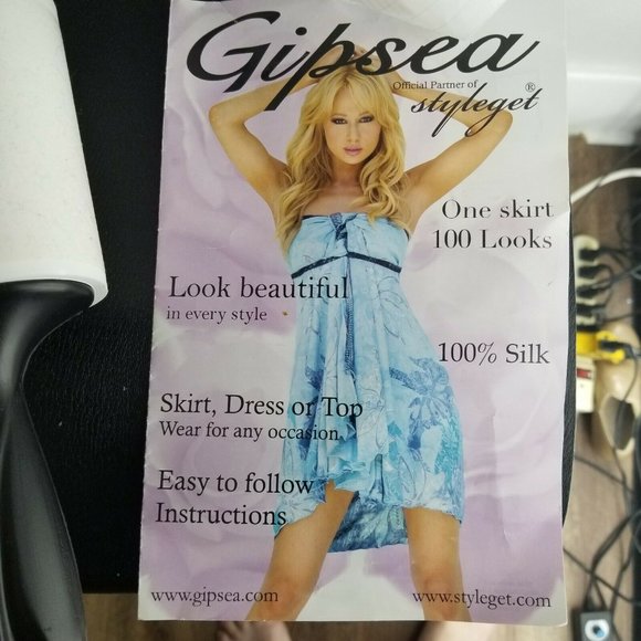 GipSea Styleget Womens Blue Paisley Silk Wrap Convertible Skirt Dress One Size - Picture 3 of 12